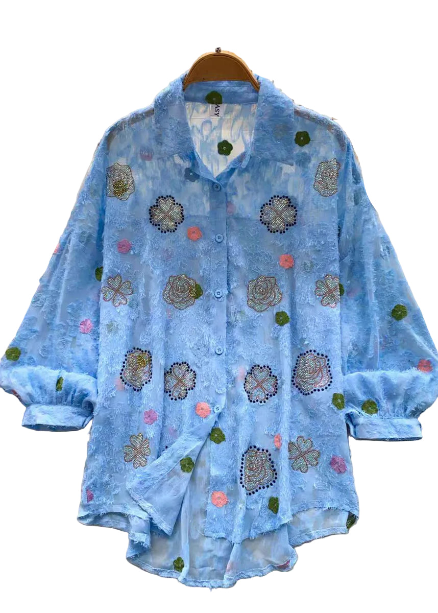Chemise d'été femme coupe ample imprimée 0