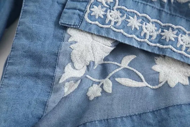 Chemisier en Denim Boho pour Femme 2