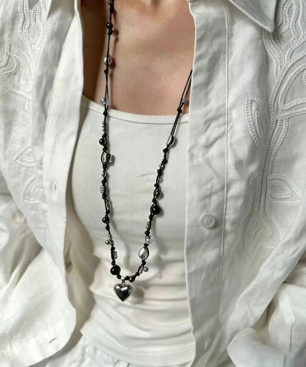 Collier Femme Pendentif Cœur Style Bohème 0