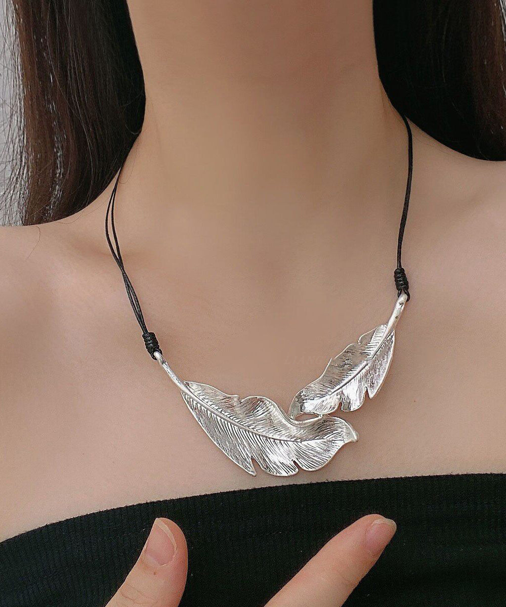 Collier Femme avec Pendentif Plume Style Naturel 2