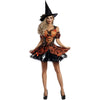 Costume Femme Sorcière Halloween Style Carnaval avec Robe et Chapeau Pointu 0