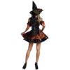 Costume Femme Sorcière Halloween Style Carnaval avec Robe et Chapeau Pointu 1