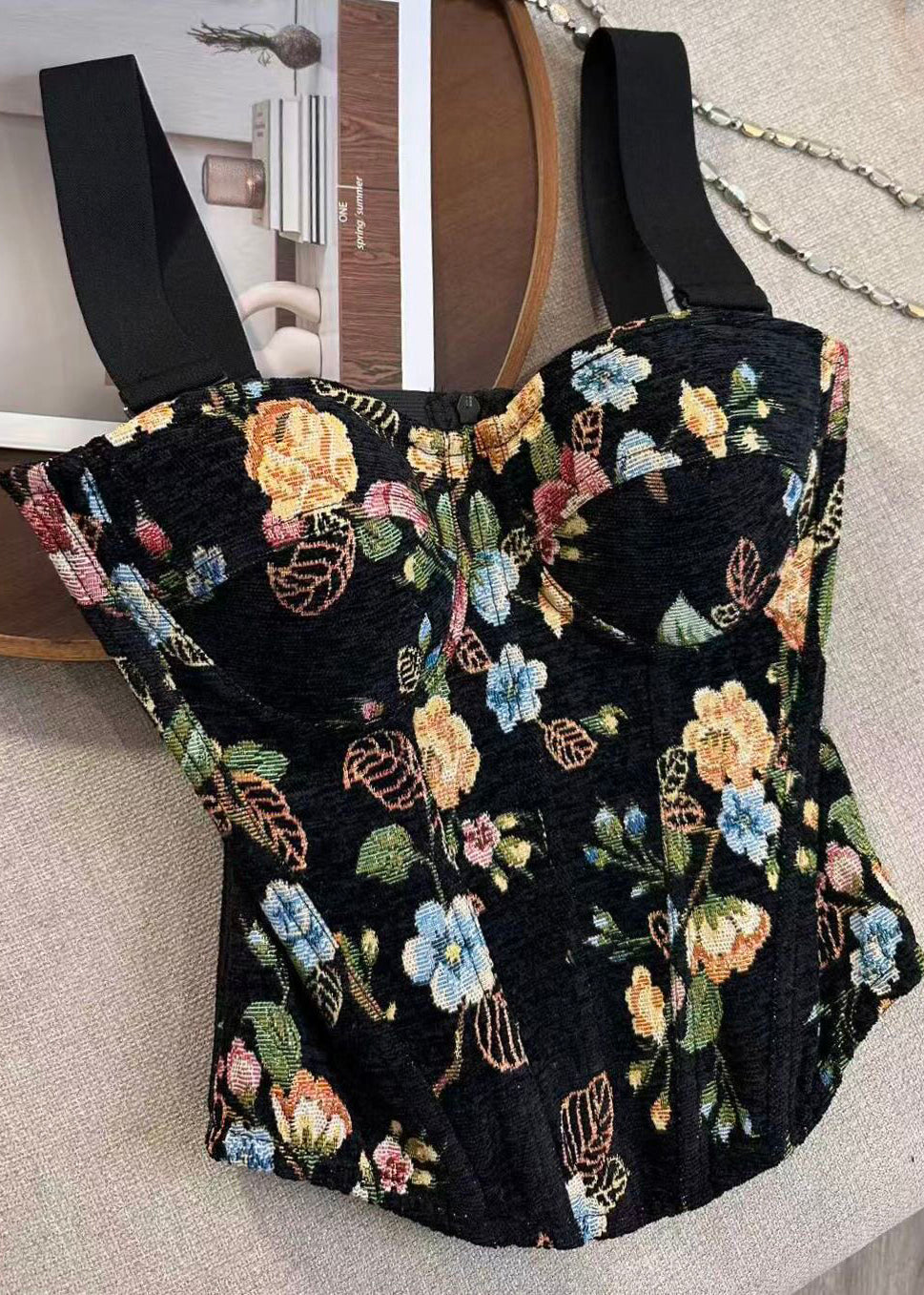 Débardeur Femme Imprimé Arête de Poisson Style Estival 1