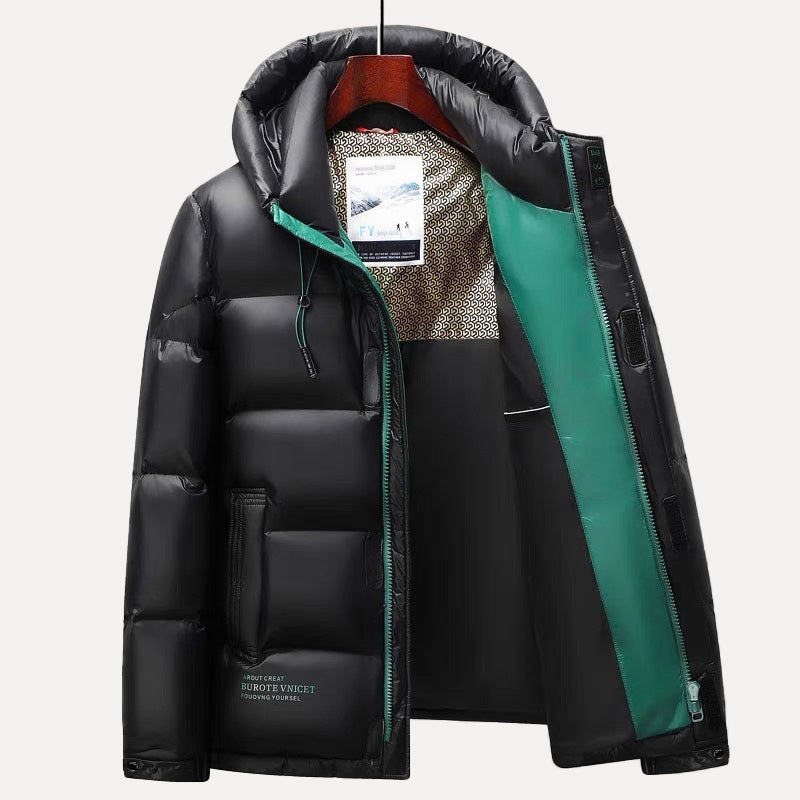 Doudoune pour hommes à capuche avec design matelassé 1