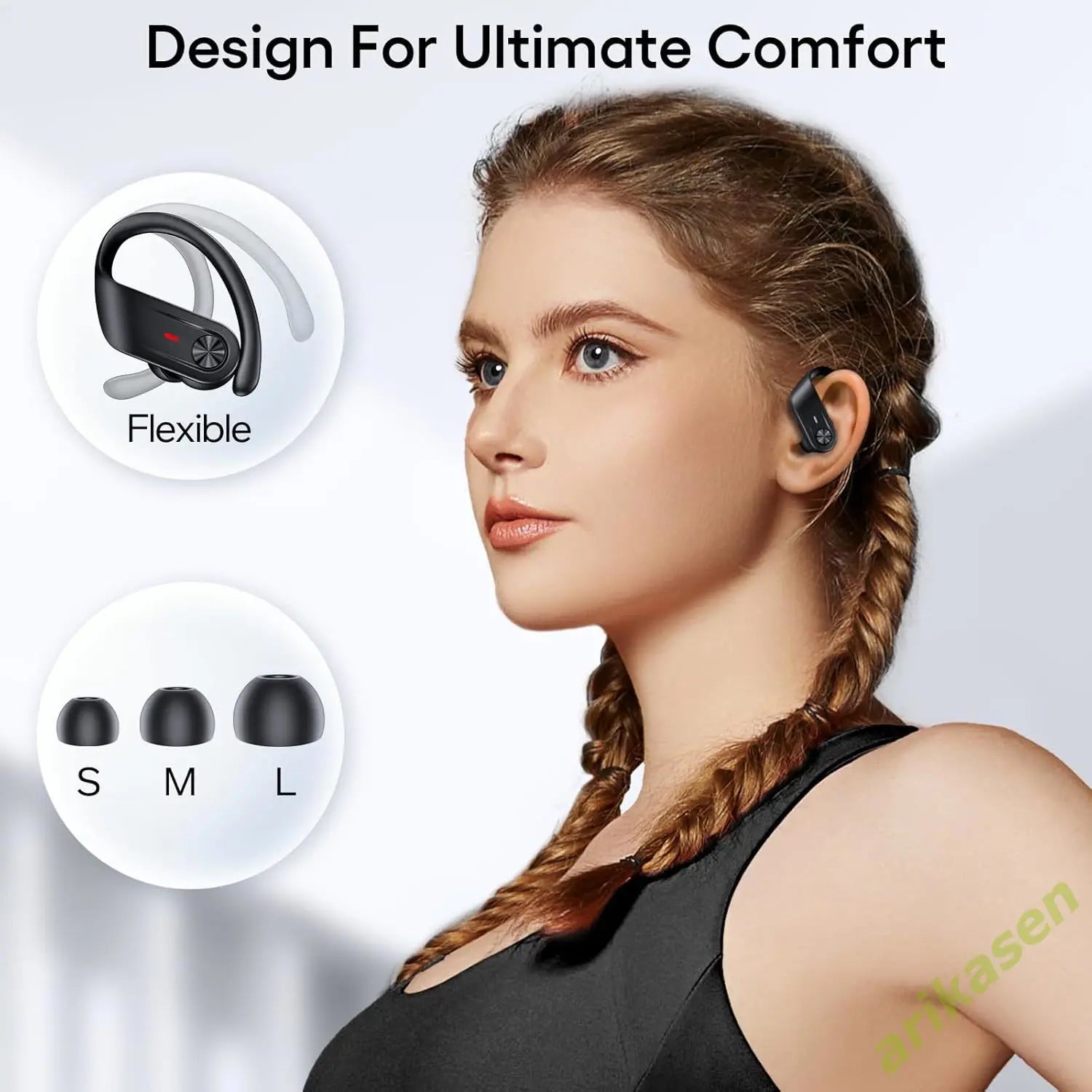 Écouteurs Sans Fil Sportifs Bluetooth Avec Microphone Pour Appels 5