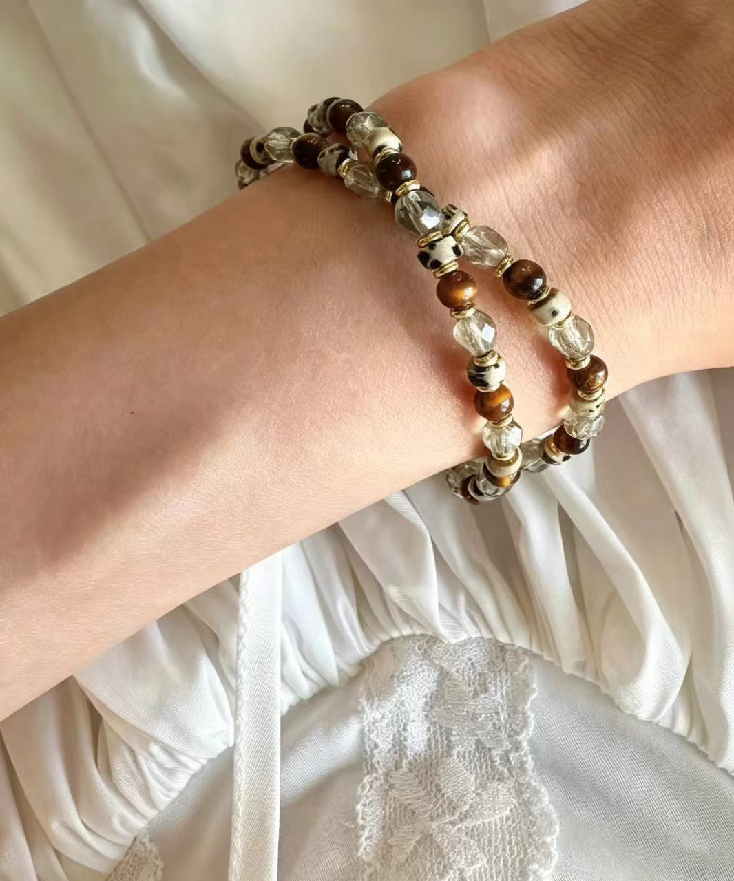 Ensemble Femme Bracelet à Breloques Style Œil de Tigre 2