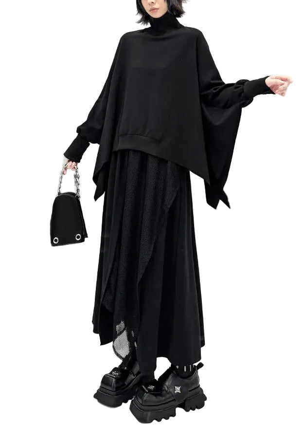Ensemble Femme Deux Pièces Asymétrique à Manches Chauve-Souris 1