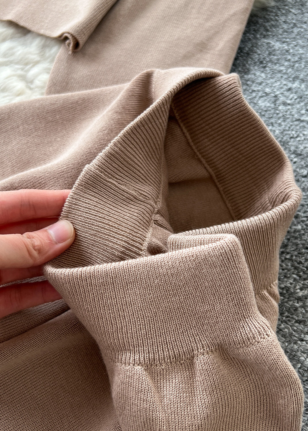 Ensemble Femme Deux Pièces Tricot Patchwork Oversize Automne 4