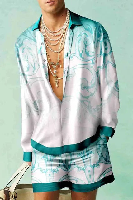 Ensemble Hawaïen pour Homme Style Décontracté 1