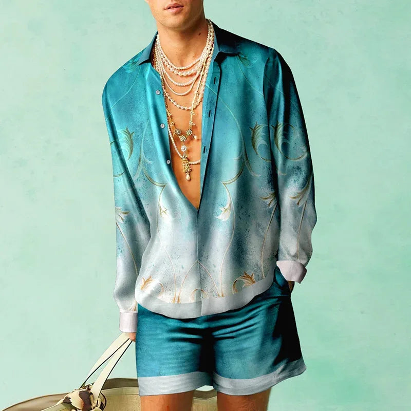 Ensemble Hawaïen pour Homme Style Décontracté 2