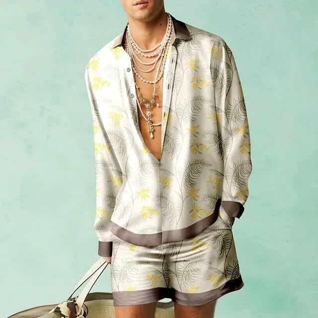 Ensemble Hawaïen pour Homme Style Décontracté 3