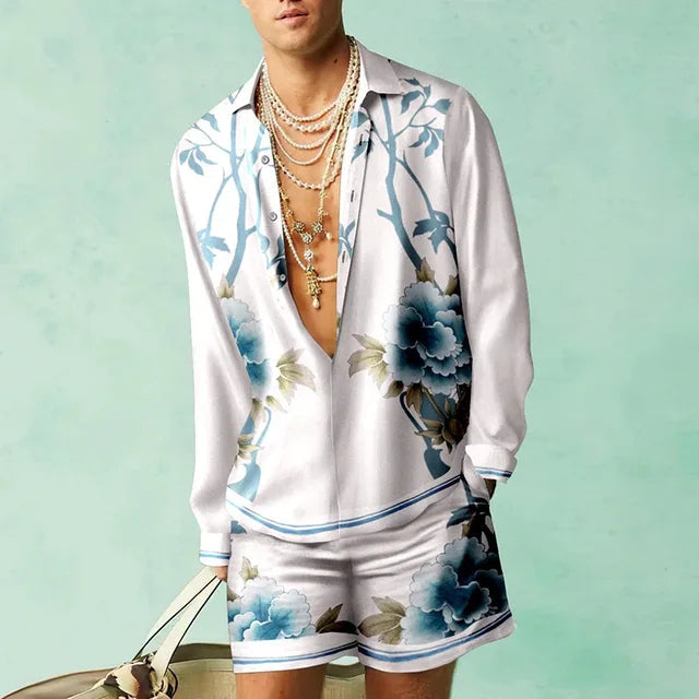 Ensemble Hawaïen pour Homme Style Décontracté 5