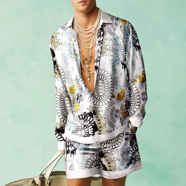 Ensemble Hawaïen pour Homme Style Décontracté 6