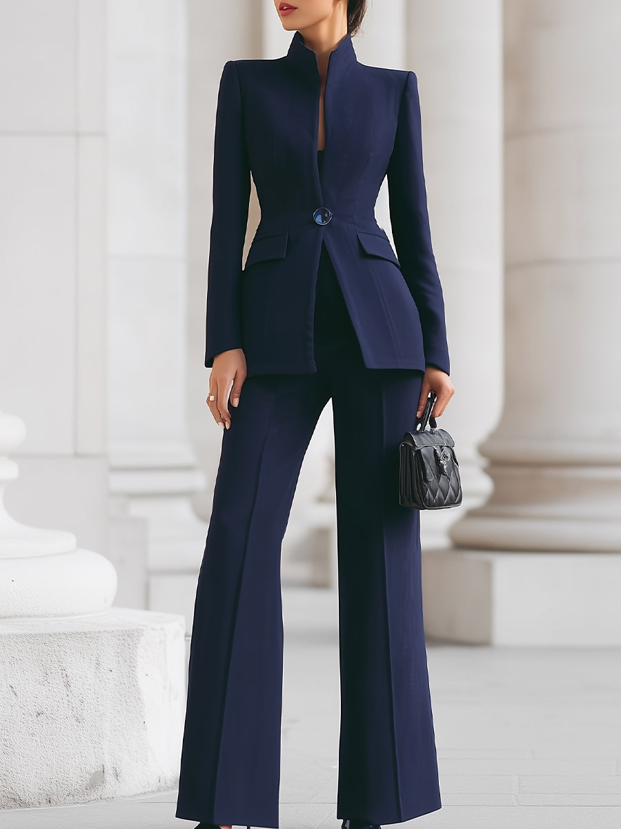 Ensemble Tailleur Femme Chic Blazer et Pantalon élégant 0