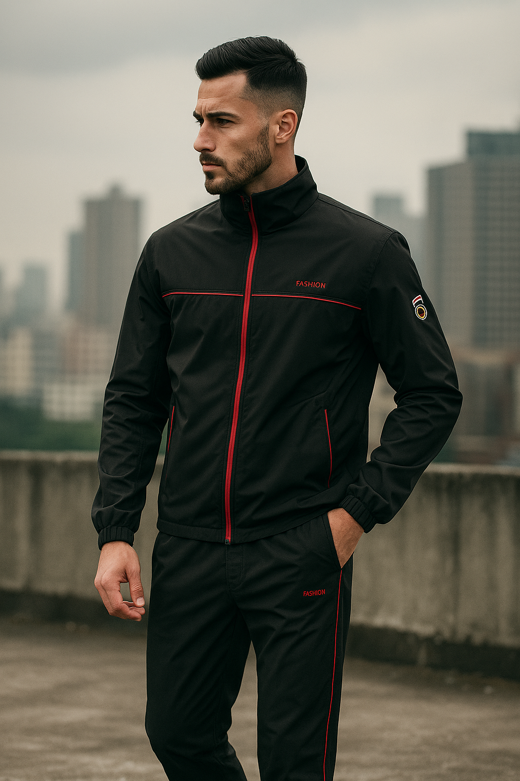Ensemble de Sport pour Hommes Moderne en Tissu Mélangé Doux 1