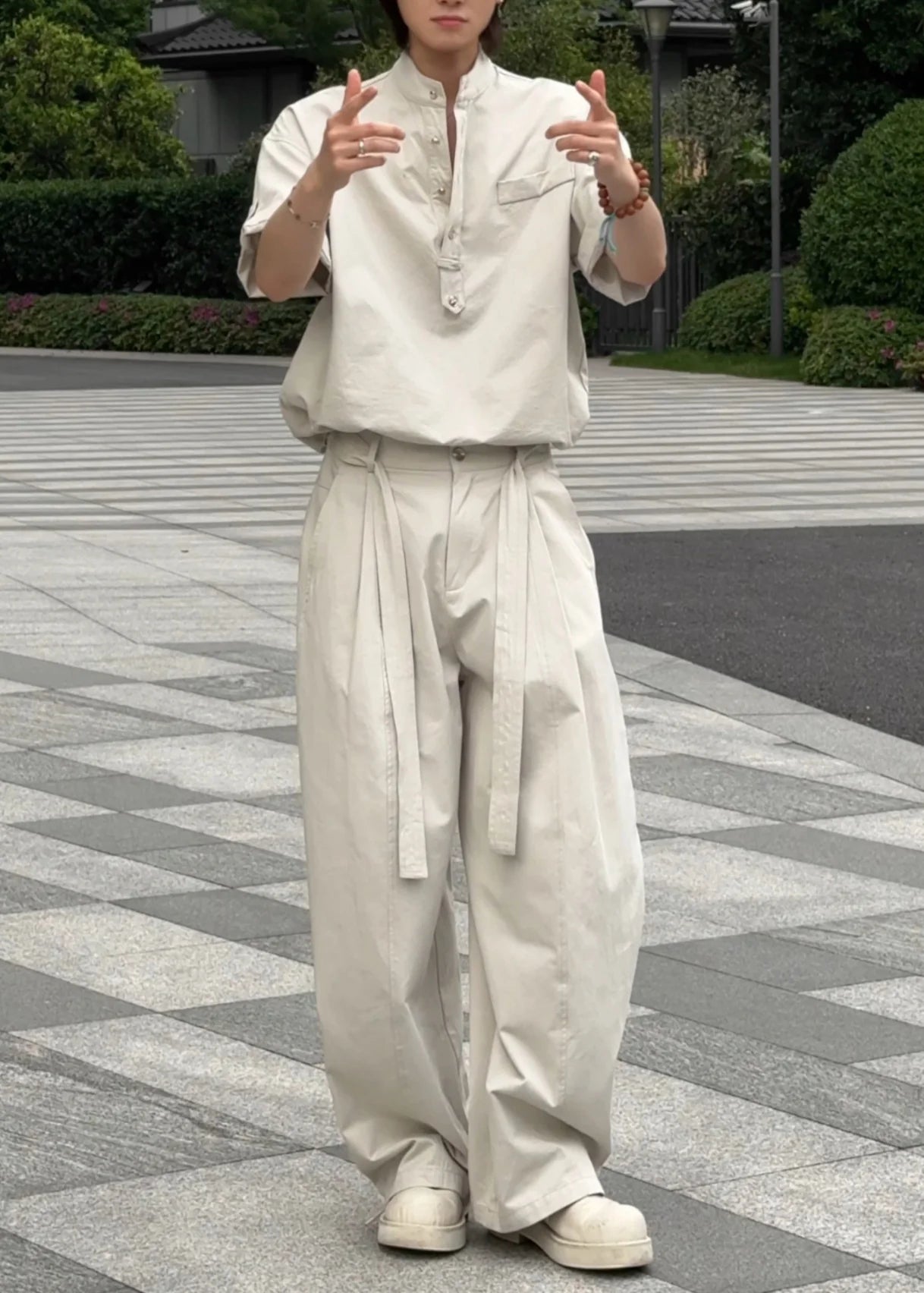 Ensemble deux pièces homme oversize kaki automnal 0