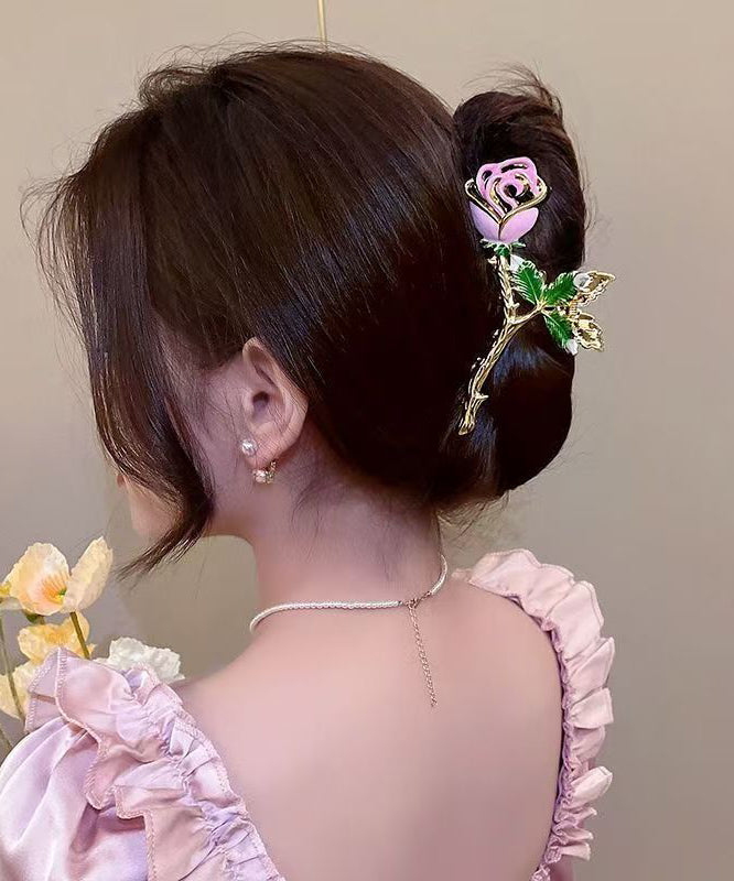Épingle à cheveux pour femme style boutique avec zircon rose 3