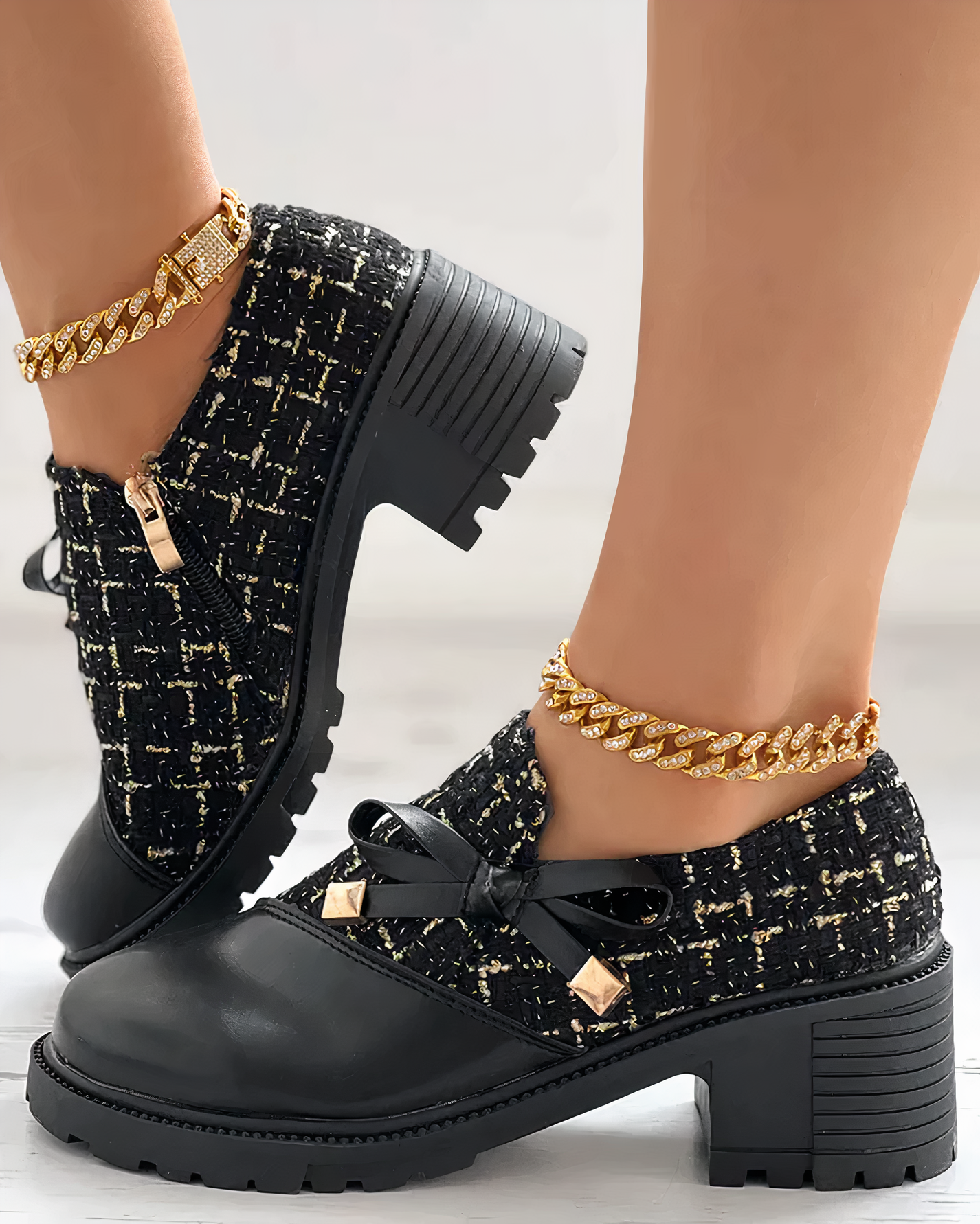 Escarpins Femme Talon Large Bout Ouvert 4