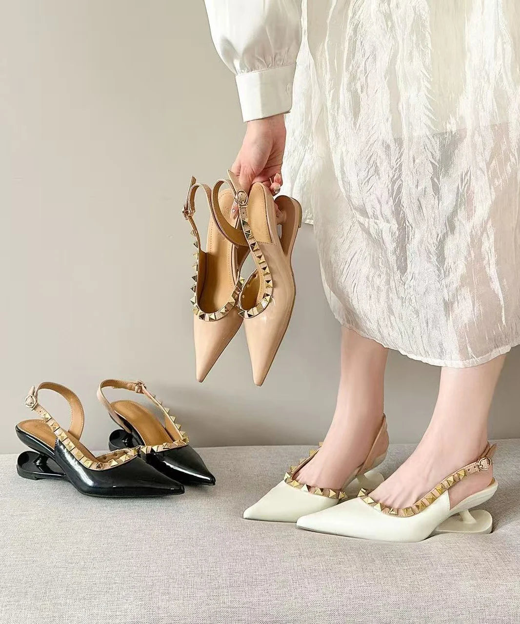 Femmes Escarpins Talons Compensés Bout Pointu 4