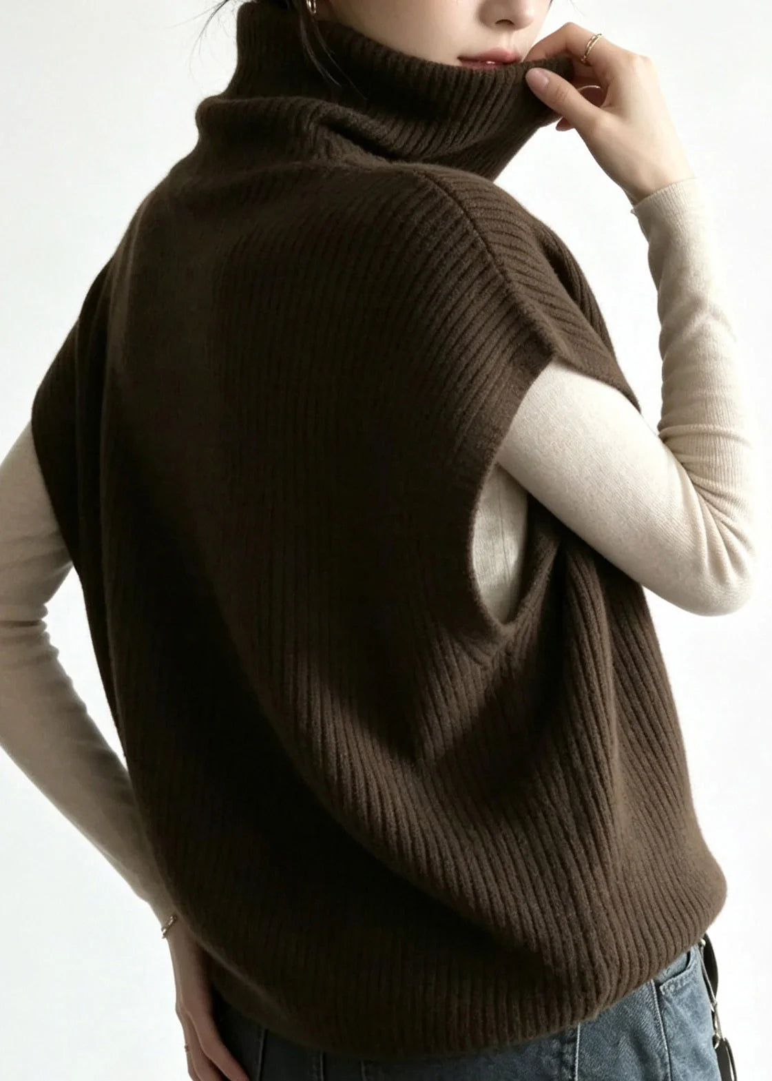 Gilet Femme Patchwork à Manches Courtes Décontracté 4