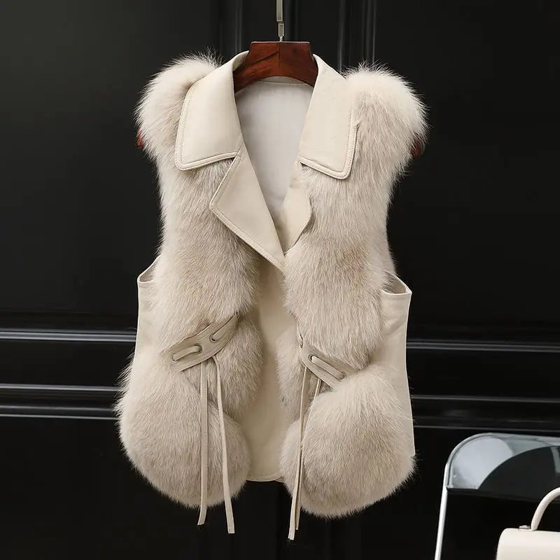 Gilet Femme en Fourrure Royale Chic 0