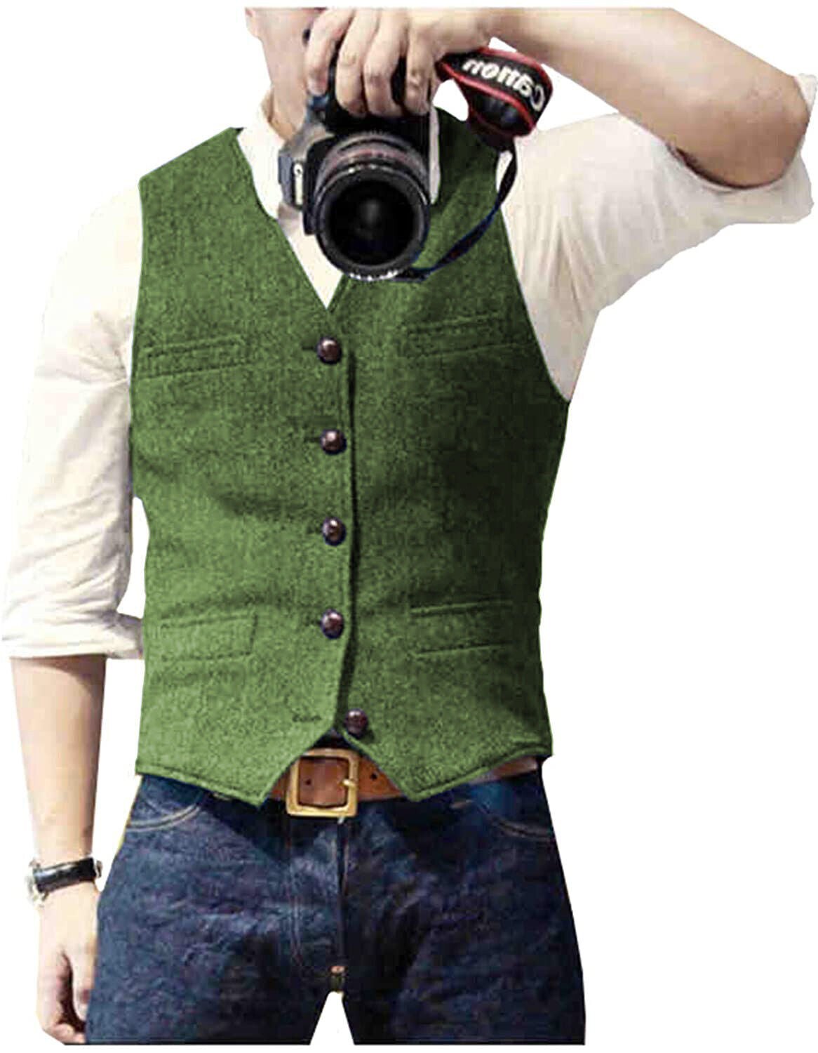 Gilet Homme Sans Manche Ajusté en Tissu de Haute Qualité 5