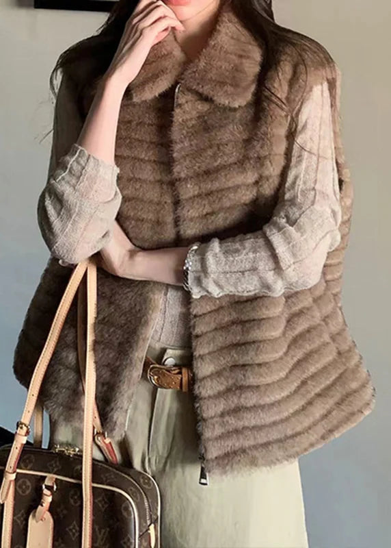 Gilet d'hiver Femme Décontracté Col Claudine Fermeture Éclair Patchwork 1