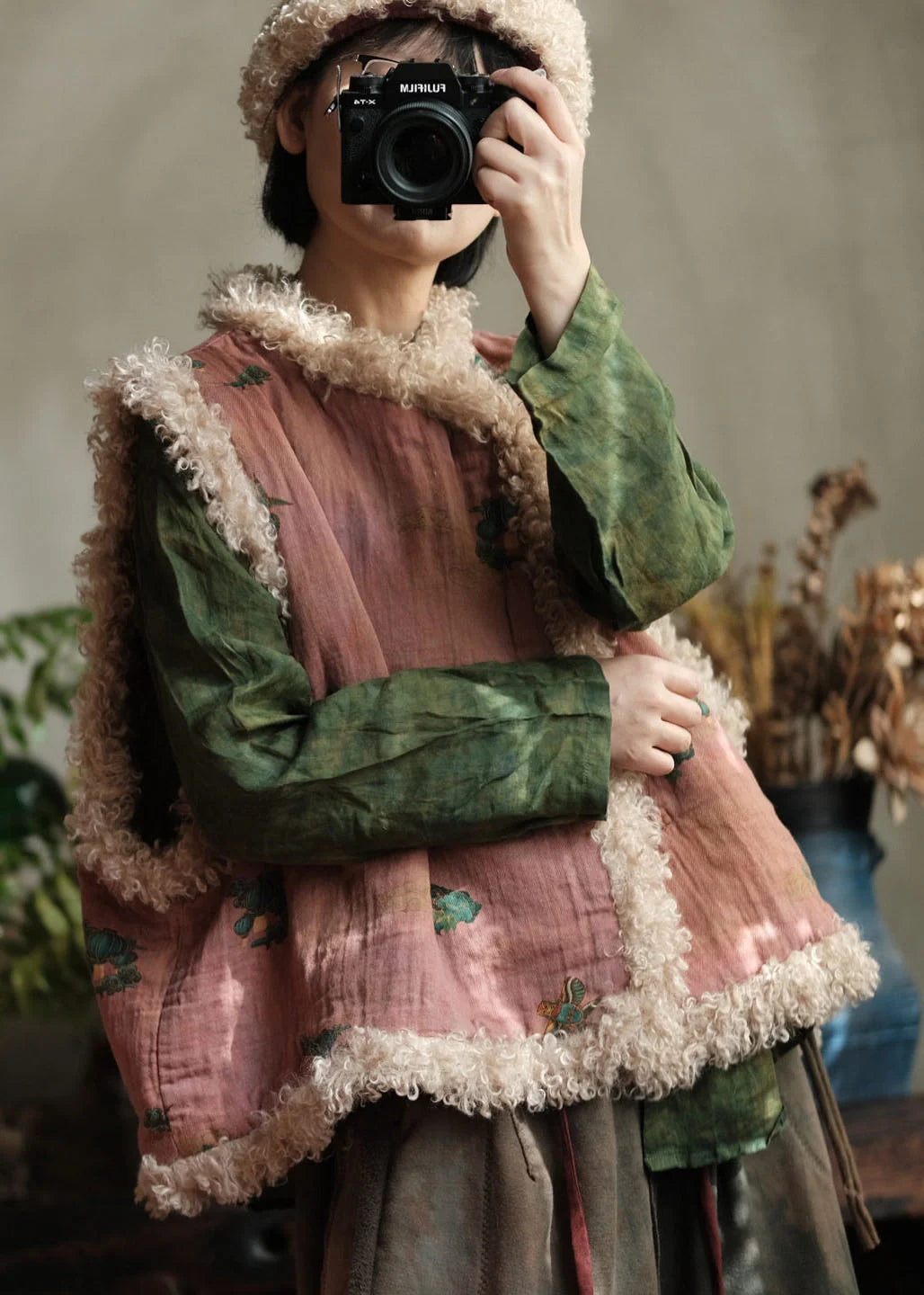 Gilet d'hiver femme style bohème patchwork 1