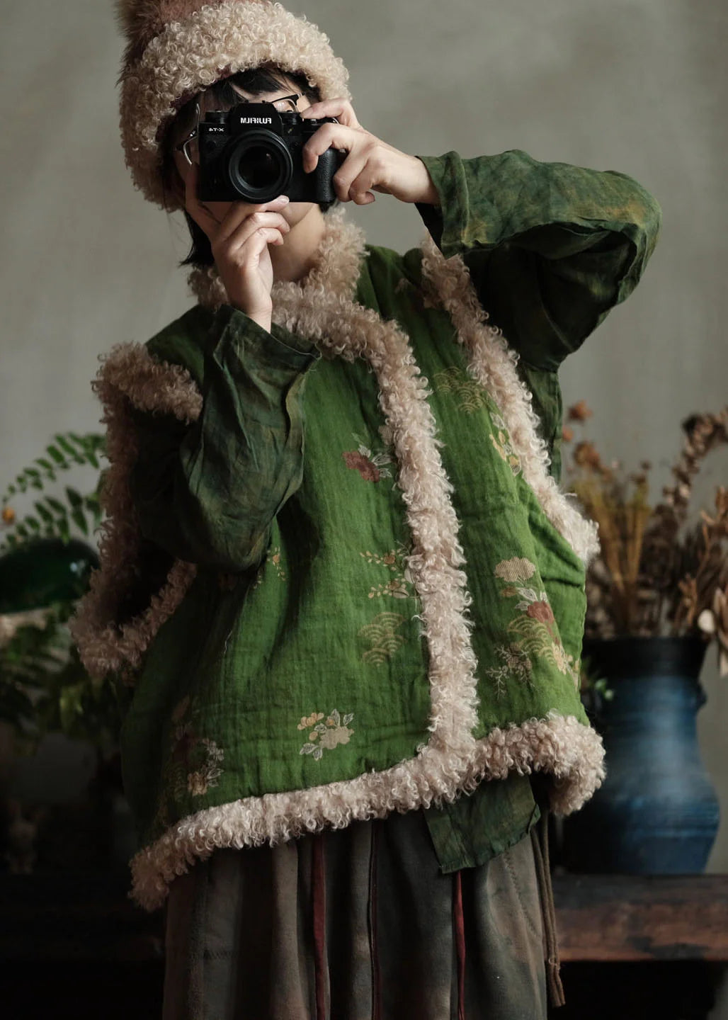 Gilet d'hiver pour femme style rétro en patchwork 2