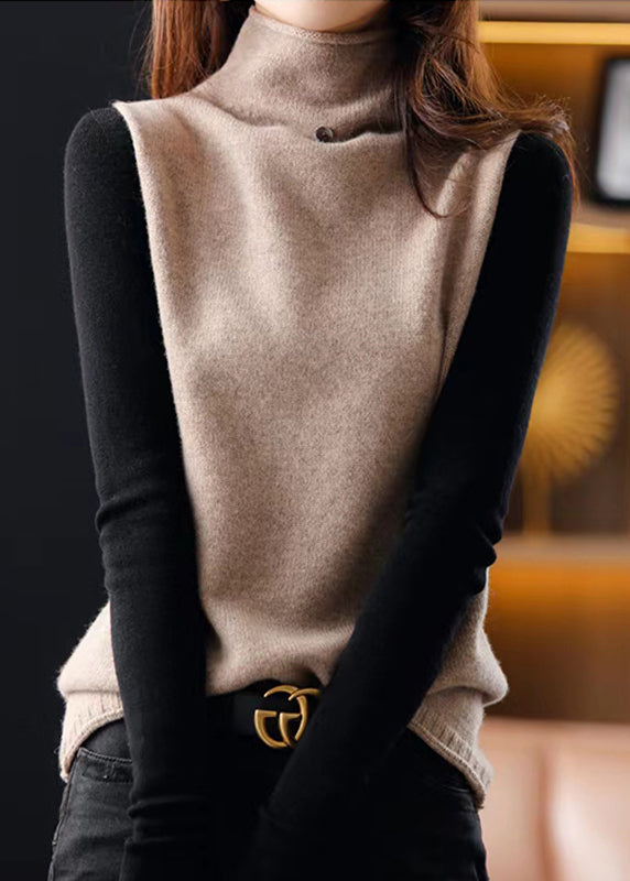 Gilet en Tricot à Col Montant pour Femme 1
