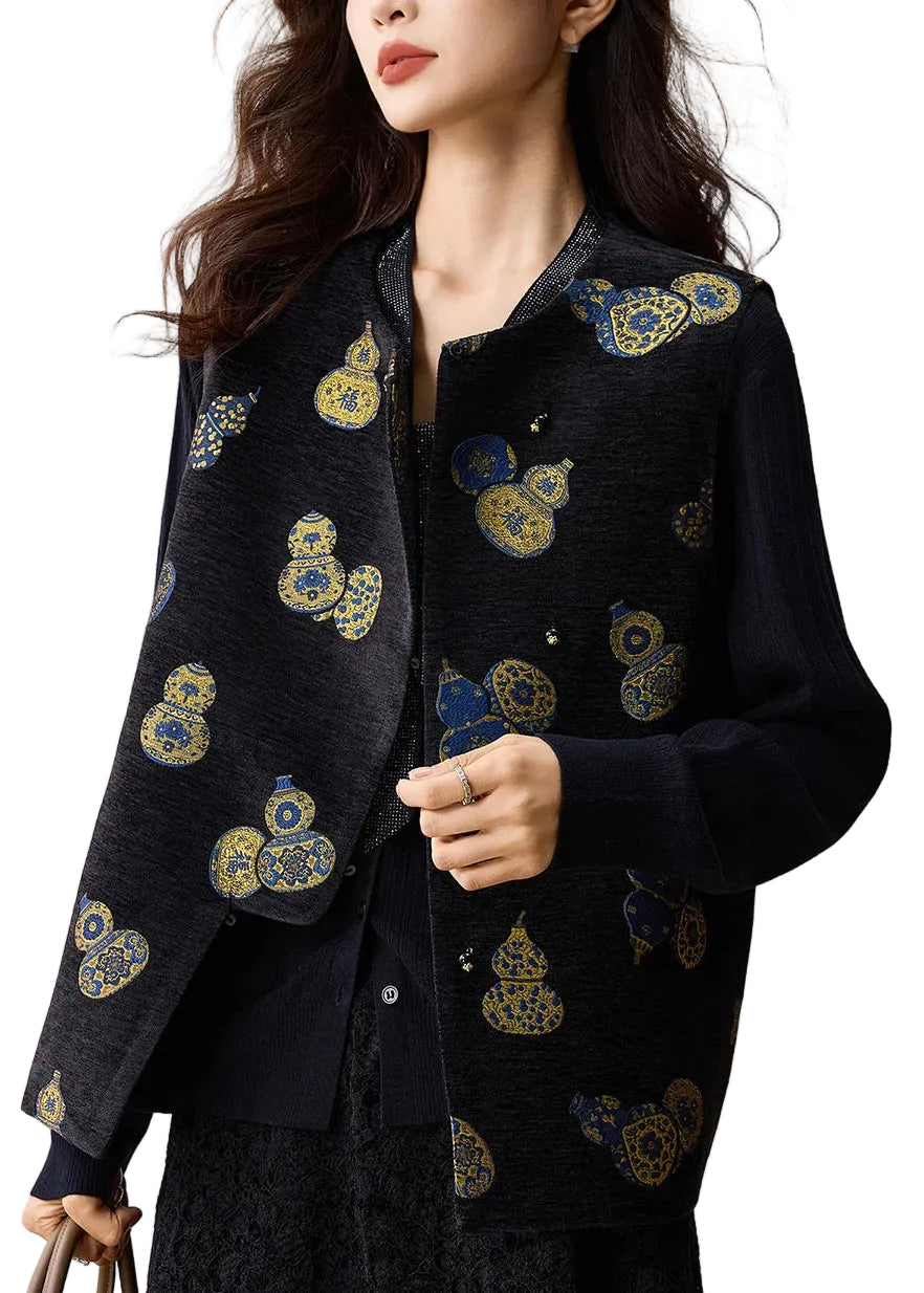 Gilet sans manches Homme Style Chinois à Motifs Traditionnels 0