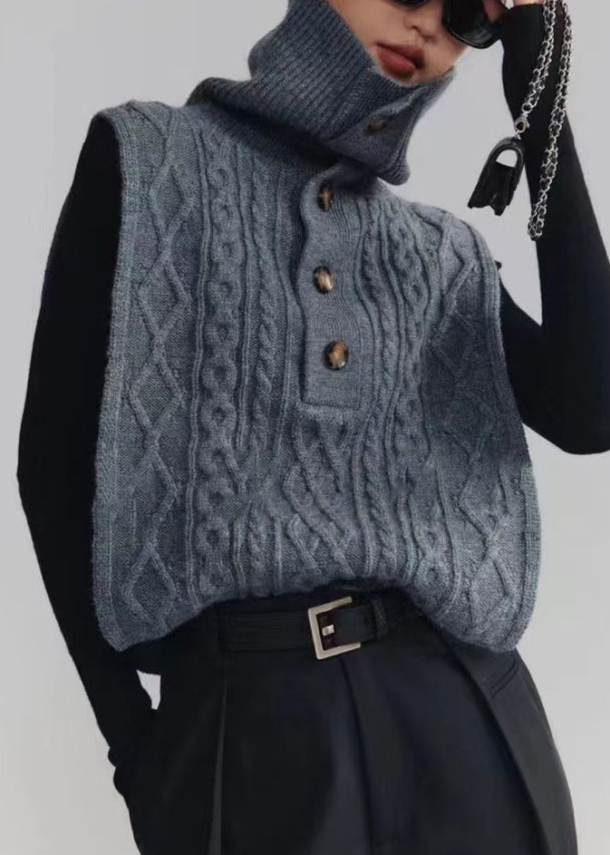 Gilet sans manches à col roulé 3