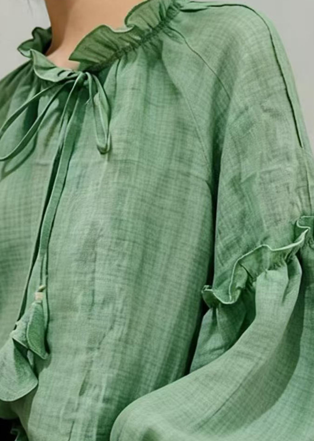 Haut Femme à Lacets et Volants Style Estival Décontracté 3
