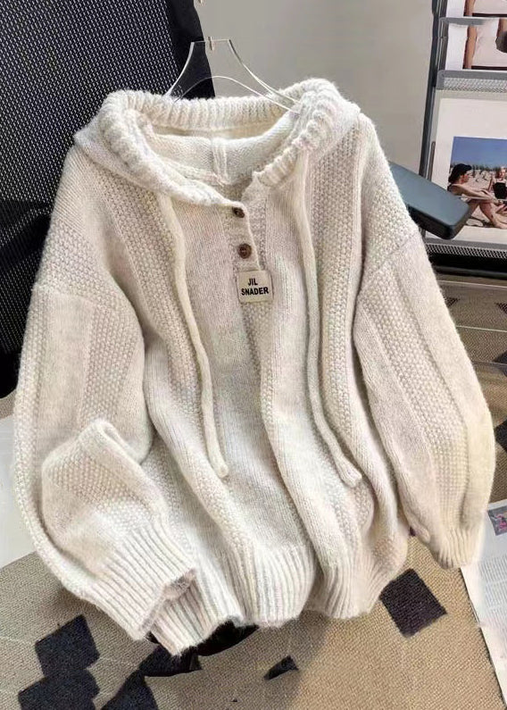 Haut à Capuche en Coton Tricoté pour Femme 1