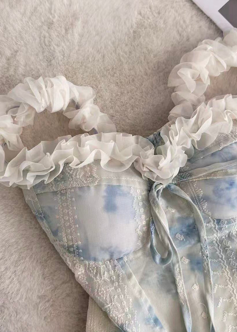 Haut pour femme à volants style tie-dye estival 2