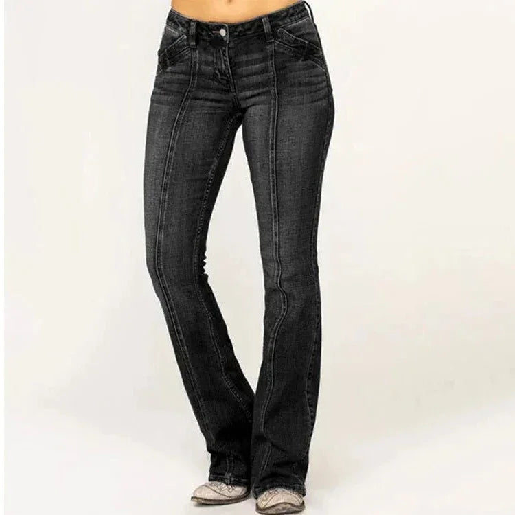 Jean Femme Évasé Style Rétro 7