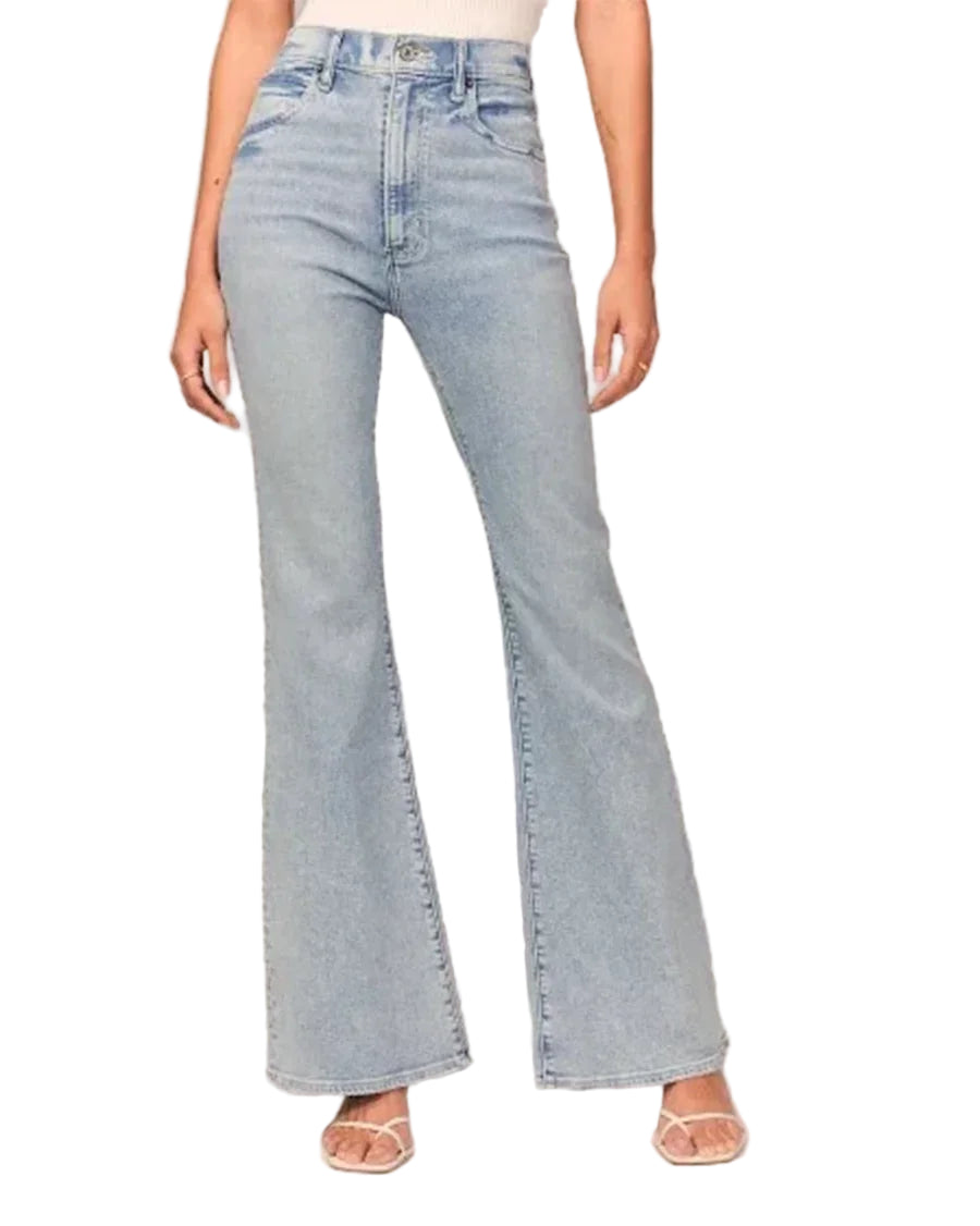 Jean Femme Évasé Taille Haute Chic 0