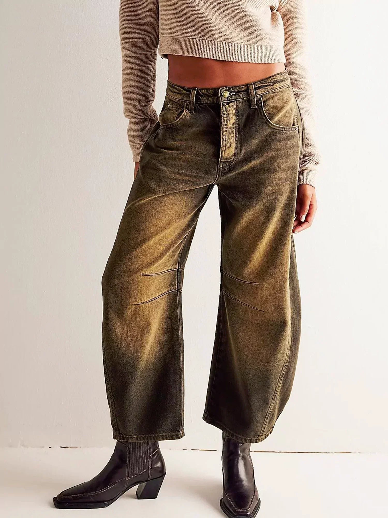 Jean Femme Imprimé Léopard Coupe Large 100% Coton 7