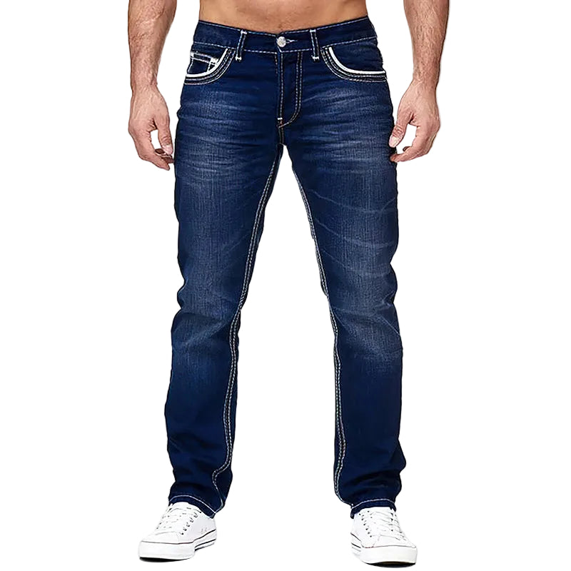 Jean Homme Coupe Classique Polyvalent avec Poches Latérales 0
