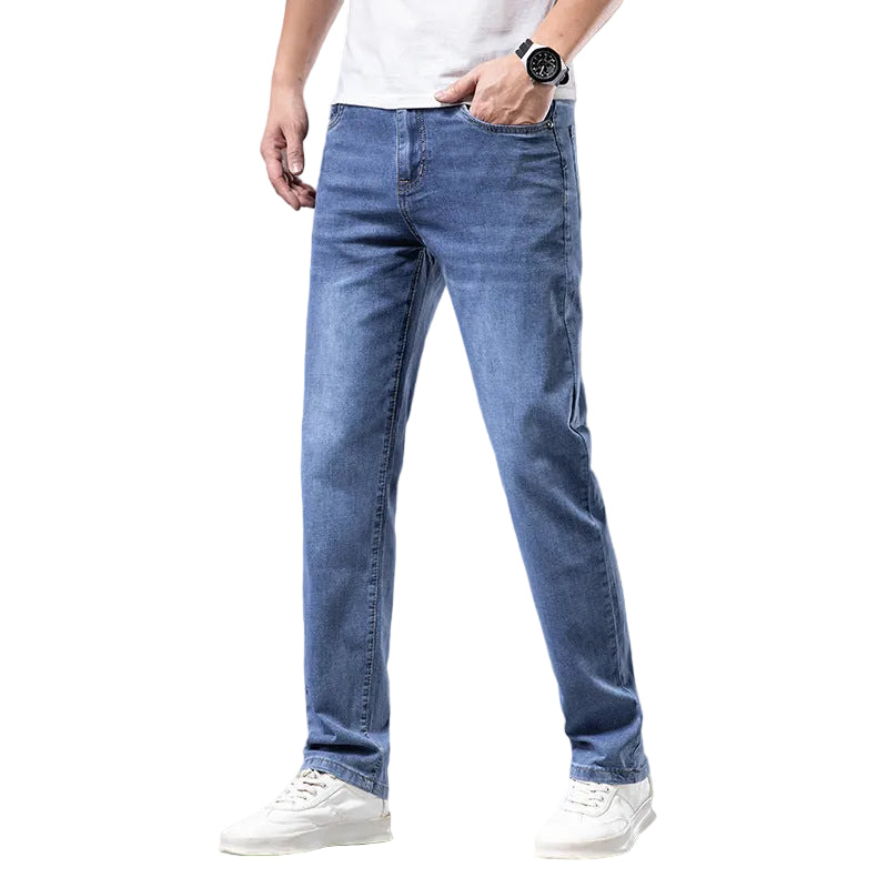 Jean Homme Coupe Droite Taille Haute Urbain 0