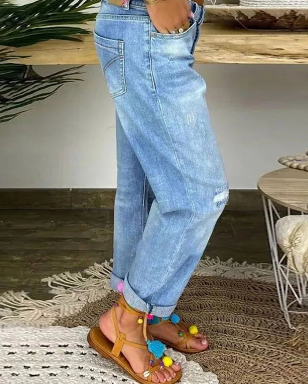 Jeans Femme Modernes Coupe Ajustée Tissu de Qualité 1