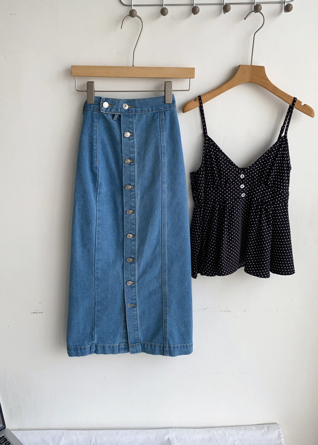 Jupe en jean femme style boutonnée enveloppée 1