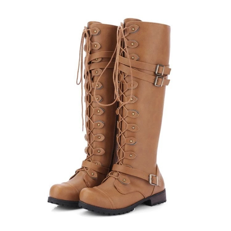 Bottes Hiver Femme Imperméables Cuir Synthétique Genou 1