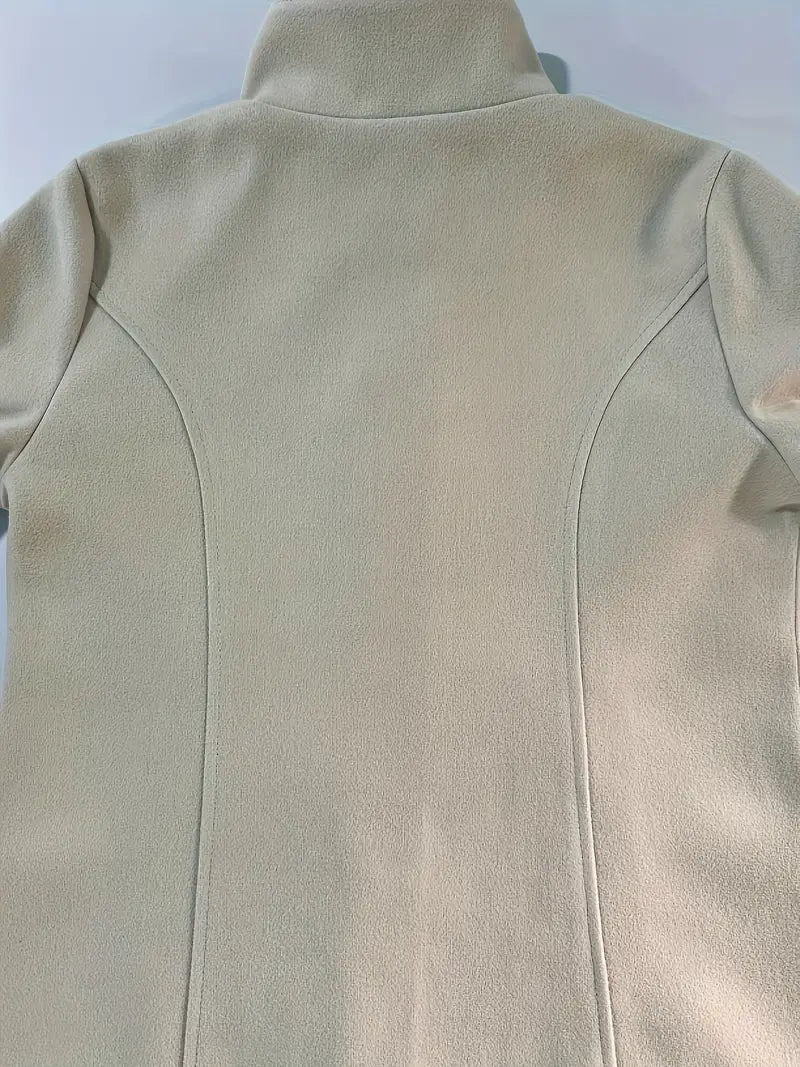 Manteau Femme à Bouton Unique en Tissu Tissé 1