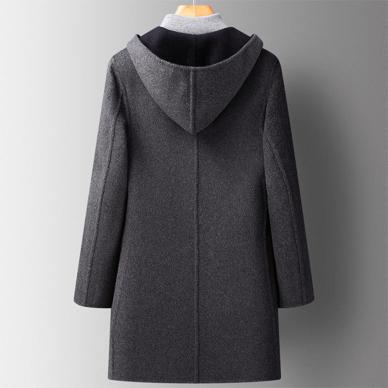 Manteau Homme Hiver Réversible à Capuche Mi-Long 4
