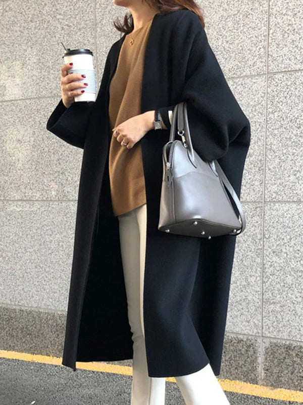 Manteau Long Femme Hiver en Laine Confortable et Moderne 3