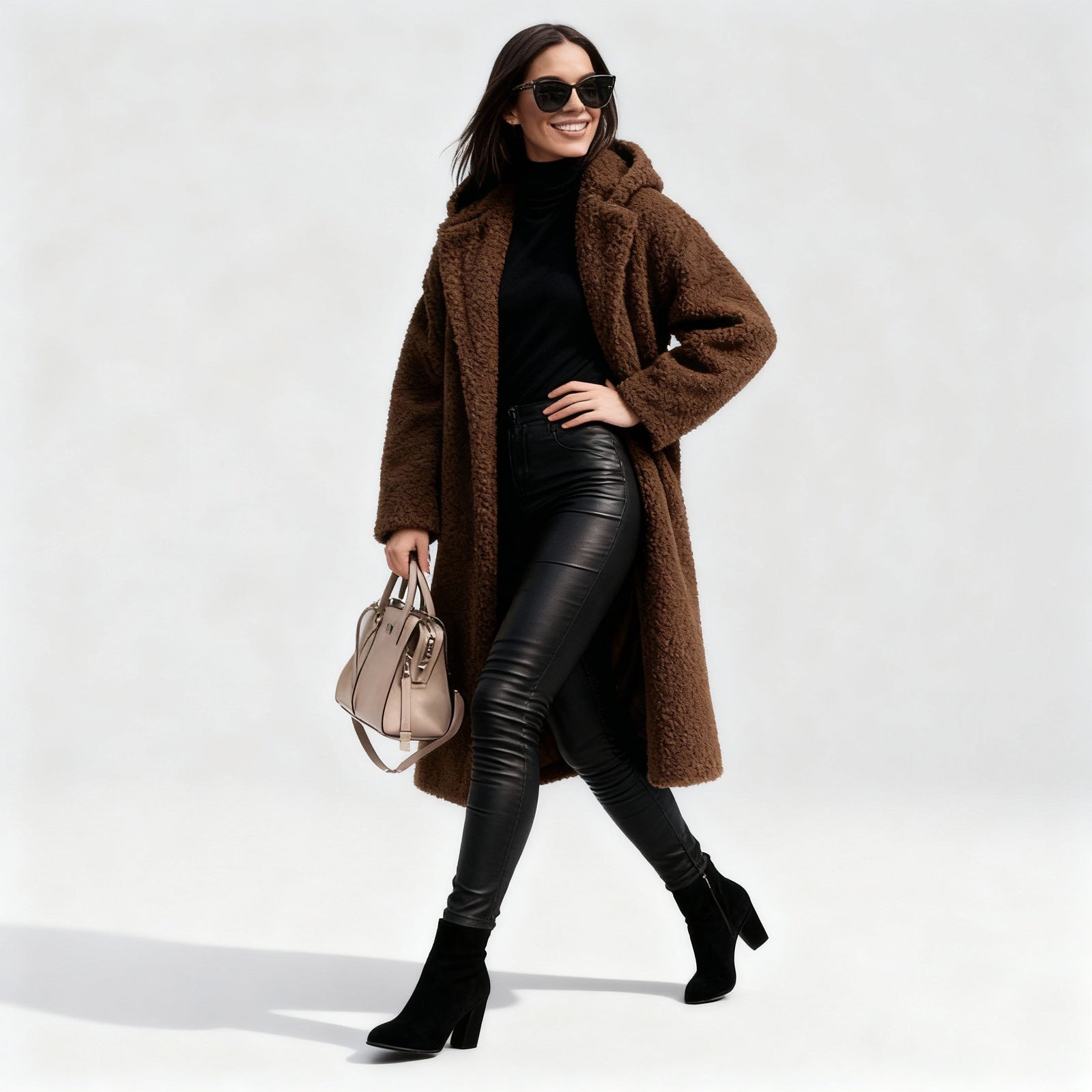 Manteau Long Femme à Capuche Chic 5