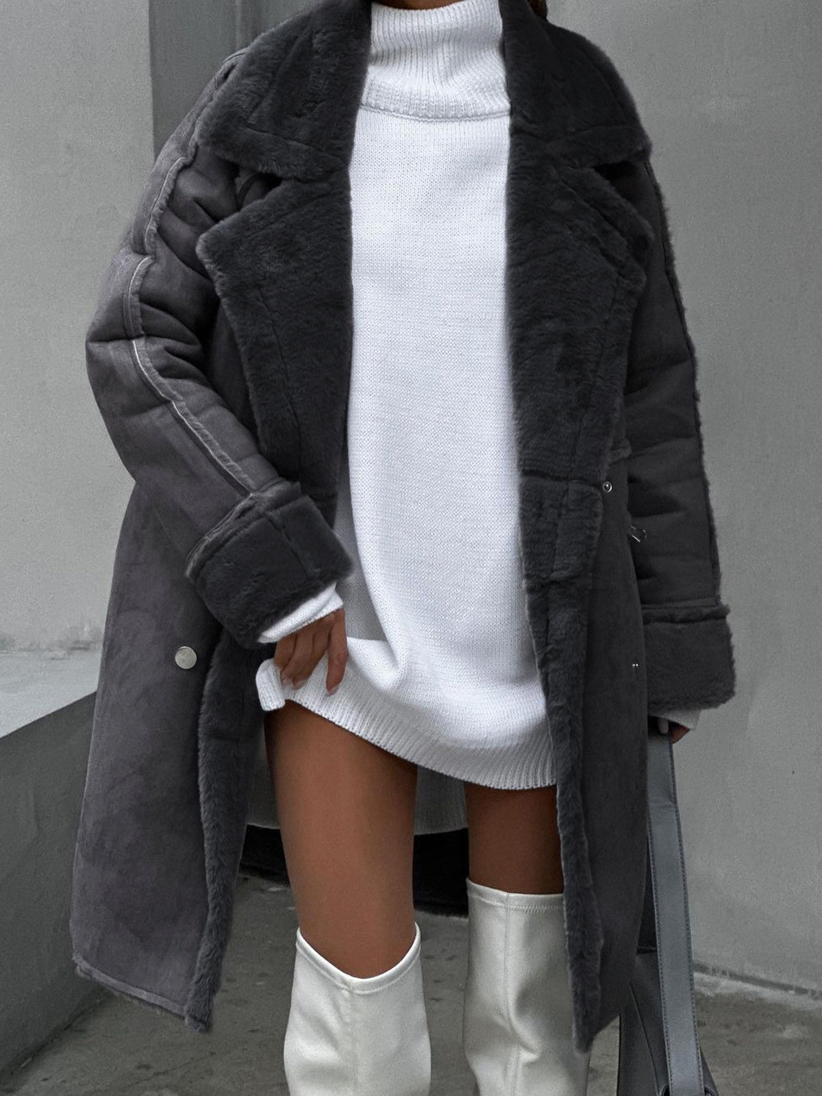 Manteau Long en Fausse Fourrure Chic 2