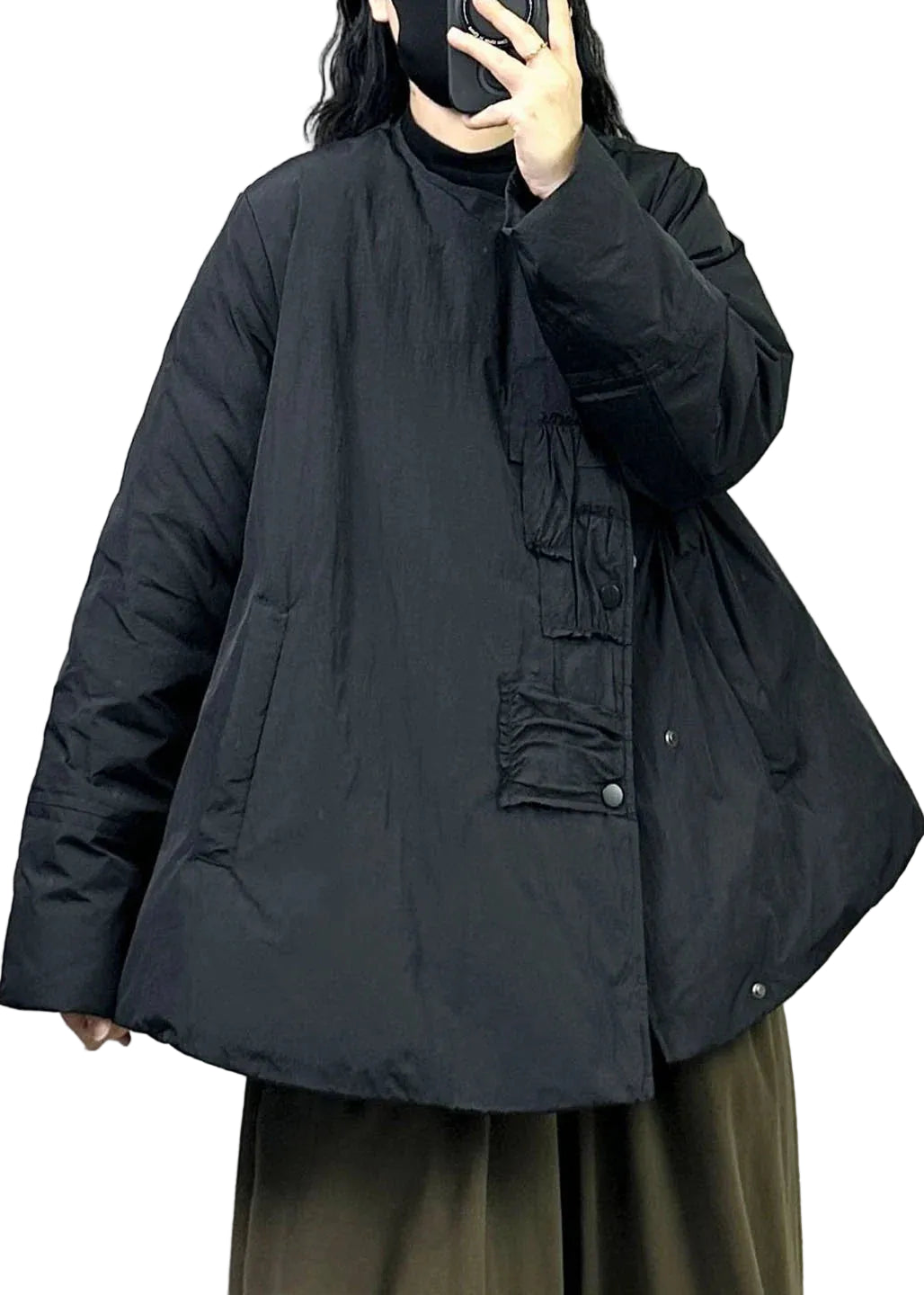 Manteau d'hiver femme coupe trapèze oversize 0