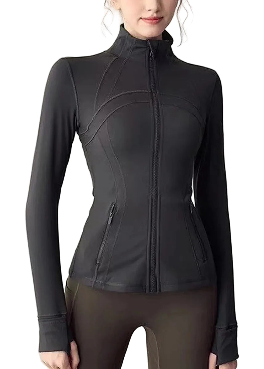 Manteau de tennis femme col montant manches longues extensible 0